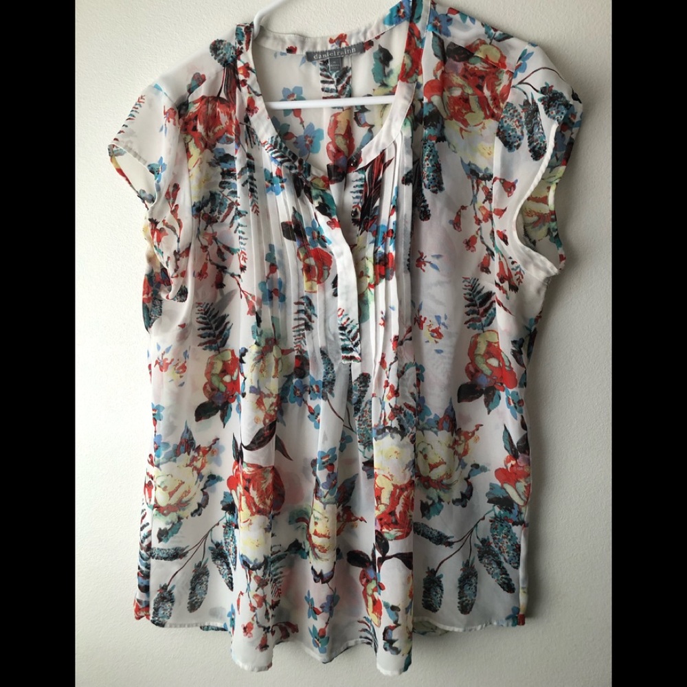 Floral blouse top size XL